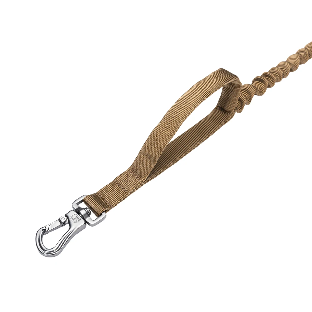 EXCELLENT ELITE SPANKER Short Dog Leash Tactical Dog Bungee Leash Training Jogging Pet Traction Rope Dual Handle Metal Buckle