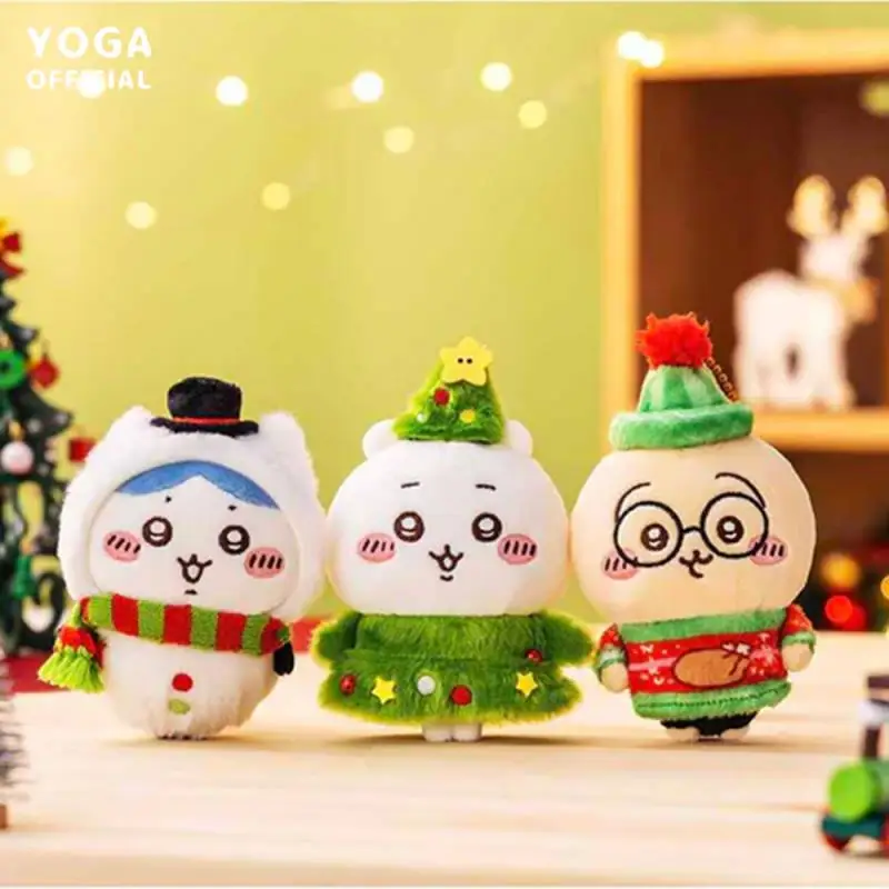 NEW Kawaii Chikawas Hachiware Usagi Christmas Tree Snowman Series Plushie Keychain Pendant Cartoon Cute Doll Bag Pendant Gift