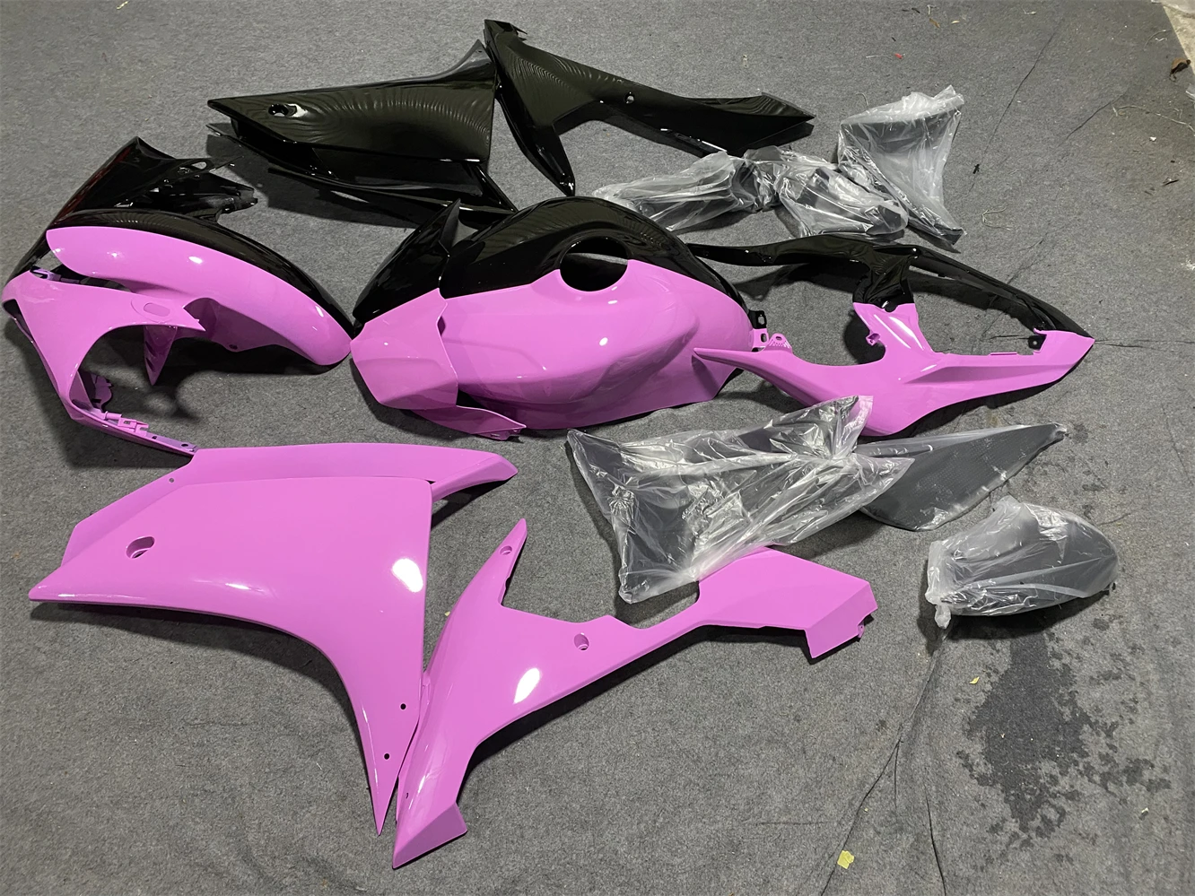 Motorcycle Fairing Kit fits YZF-R1 2007 2008 YZF1000 07 08 body fairing Black pink motorcycle housing