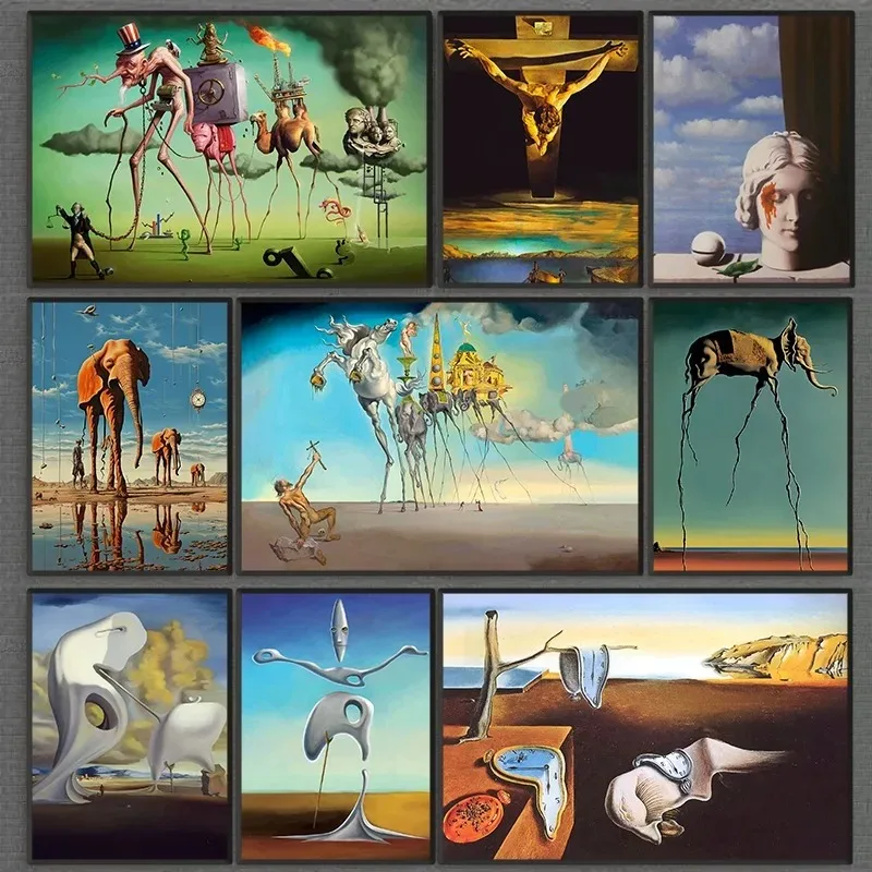 Salvador Dali Series Surrealism Abstract Canvas Painting Poster Aesthetic Wall Art Poster Living Room Corridor Office Decoration