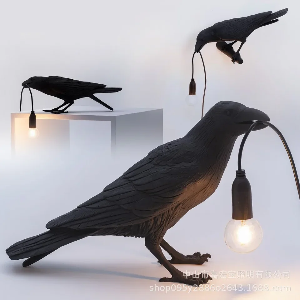 

Modern Lucky Bird Table Lamp Bedroom Bedside Living Room Table Lights Resin Animal Lively Home Decor Lighting Fixture Wall Lamp