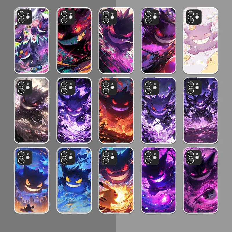 WR-53 Pokémon-Gengar Transparent Silicone Case For LG X4 V60 V50 V40 K22 K12 K118 Q61 Q60 Q52 VELVET Stylo 6 Plus Prime THINQ5