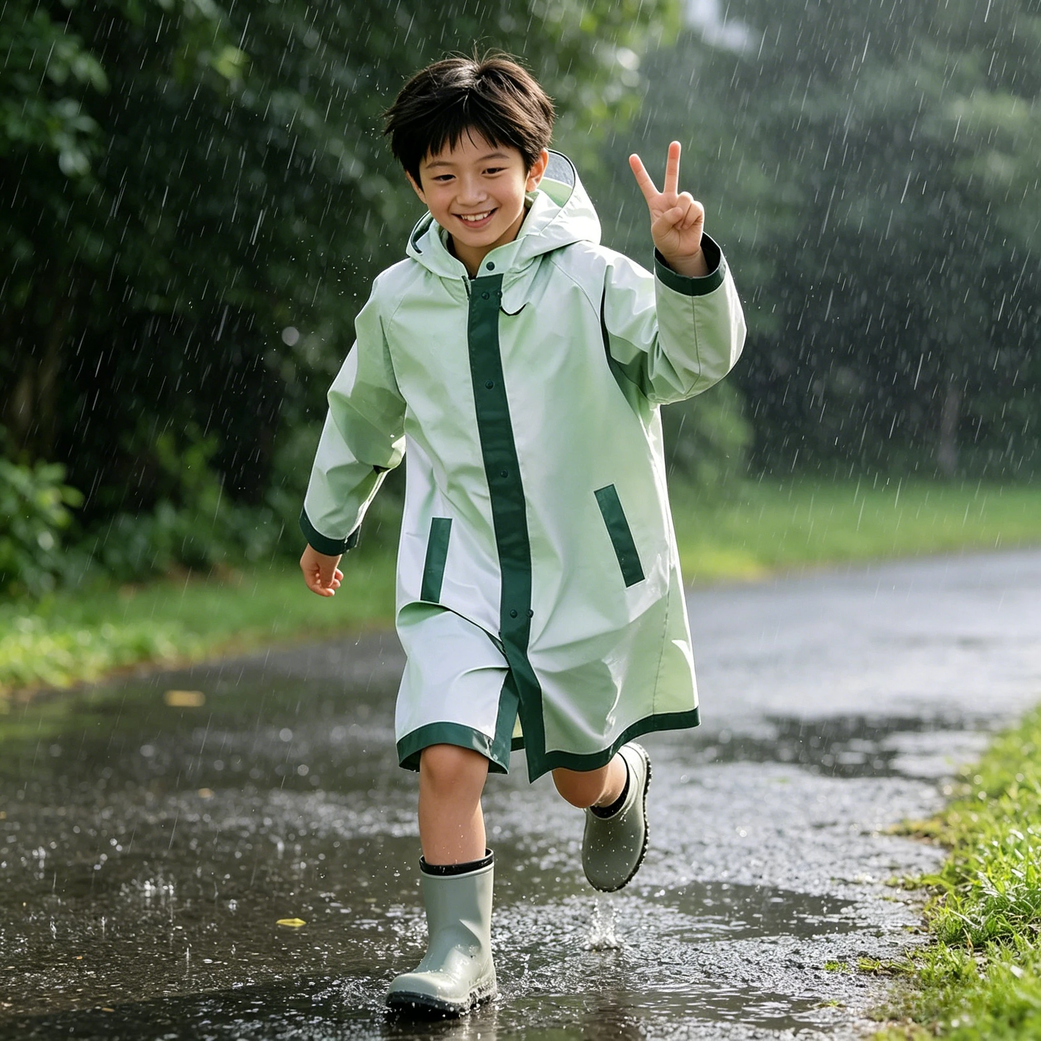Unisex Kids Rain Cape with School Bag Pocket EVA Raincoat Foldable Lightweight Students Heavy Duty Weather Downpour Proof