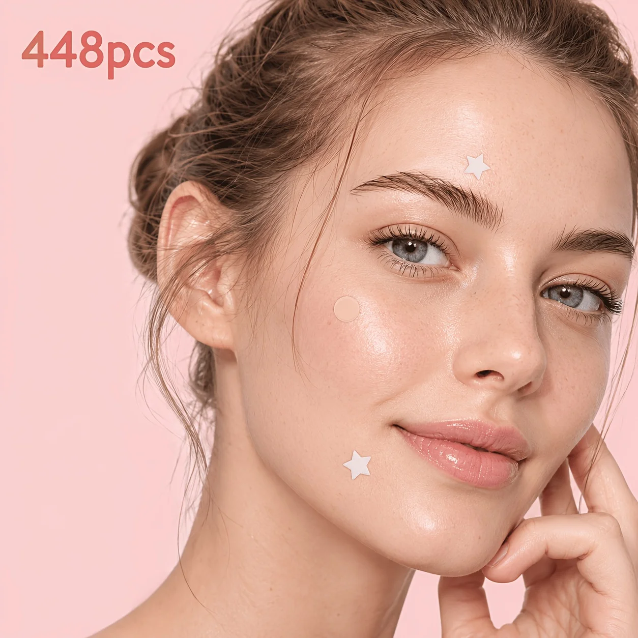 448PCS Hydrocolloid Pimple Patches, Star & Round Face Stickers, Invisible Blemish Cover Patches for Men Women, Party Use