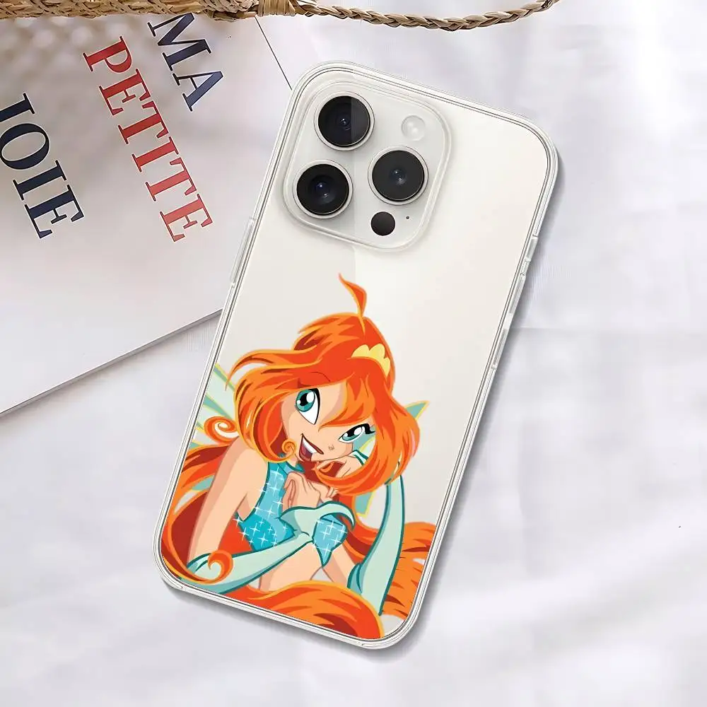 Girl-W-Winx-Cute-Clubs جراب هاتف آيفون 17 16 15 14 Plus 13 12 11 Pro Max غطاء خلفي للهاتف غطاء شفاف مقاوم للصدمات
