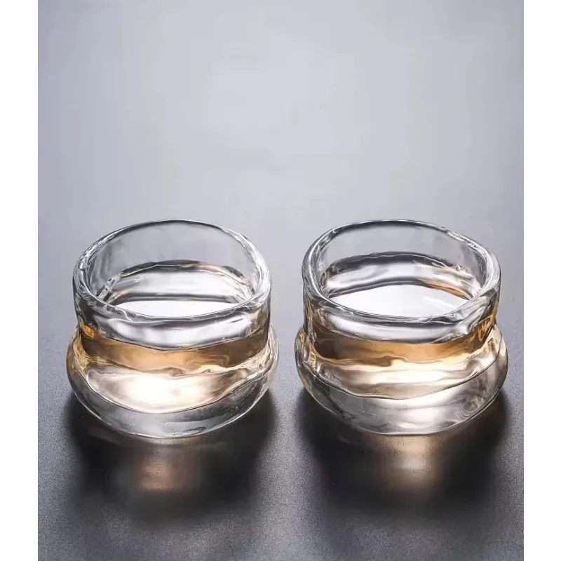 2PCS Crystal Glass Thickened Single Cup of High-grade Health Tea Cup 60ml