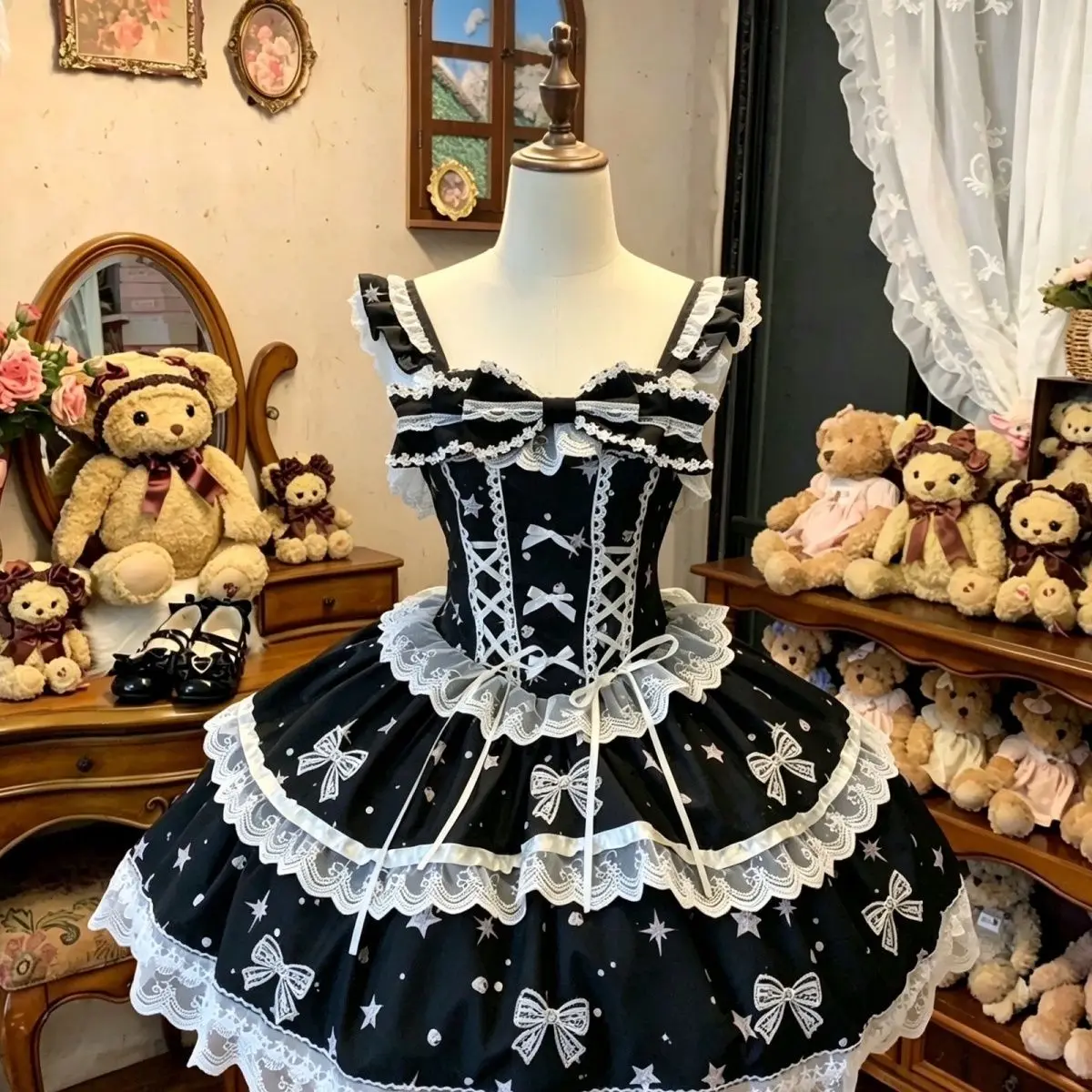Original Lolita Lolita cute sweet strap dress suspender dress sweet versatile  vestidos de tricô femenino vestidos de mujer