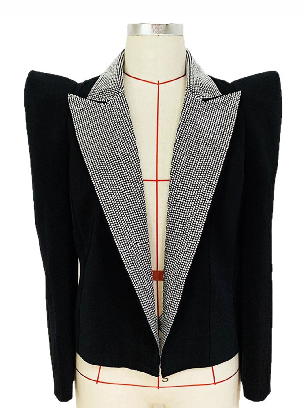 

Women Heavy Industry Diamond Solid Blazer Lapel Slim Cardigan Suit Coat Female Wild Office Lady Commute Woman Outercoat Top