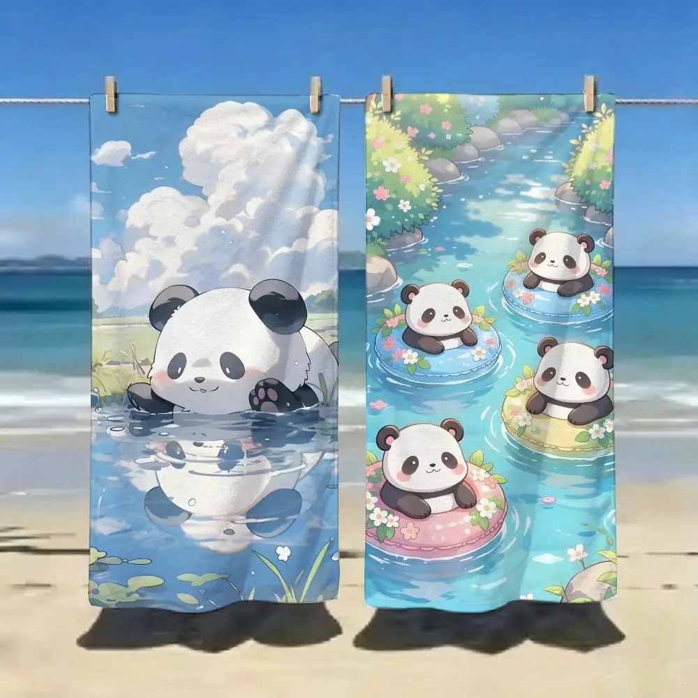 Cute Fluffy Chubby Panda Towel ultra-fine fiber quick drying absorbent bath towel, outdoor swimming sports towel
