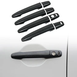 For Mitsubishi Lancer 2008-2017 Carbon Fiber Grain Exterior Door Handles Cover Trim ABS Car Accessories 8pcs