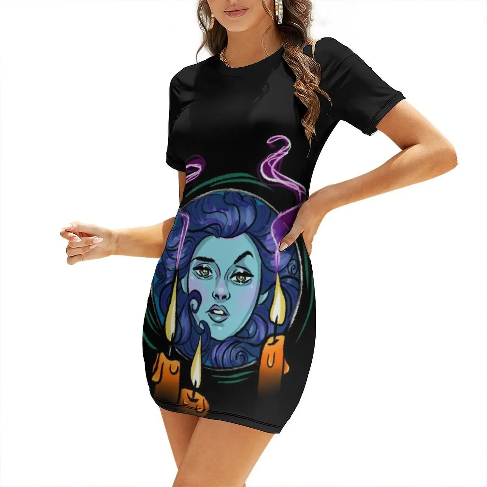 

Madame Leota Short-Sleeved Dress wedding dresses for parties women's clothing korea stylish Women's dresses fairy dress Dress