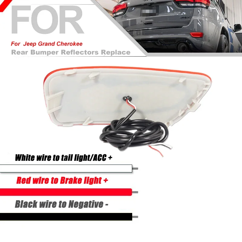 iJDM Rear Bumper Reflector Lights for Jeep Grand Cherokee WK2,Compass & for Dodge Journey Tail, Brake & Rear Fog Lamps 2011-2021
