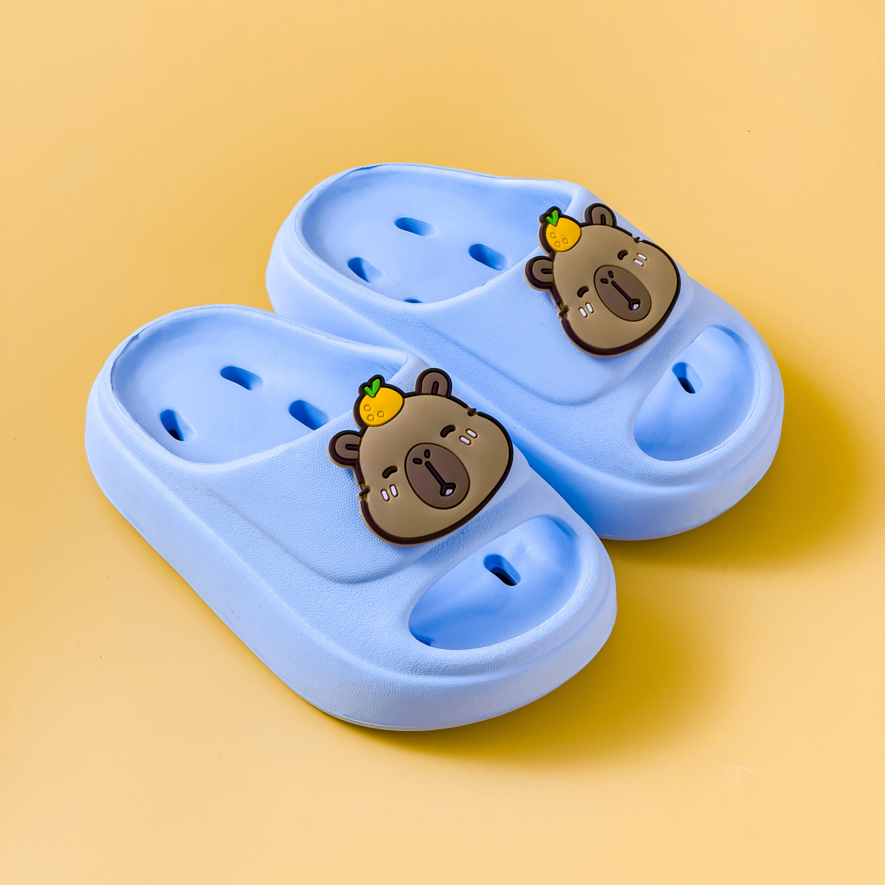 

Лето 2021, детские тапочки с рисунком Капибалы, домашние тапочки для мальчиков и девочек, милые детские сандалии