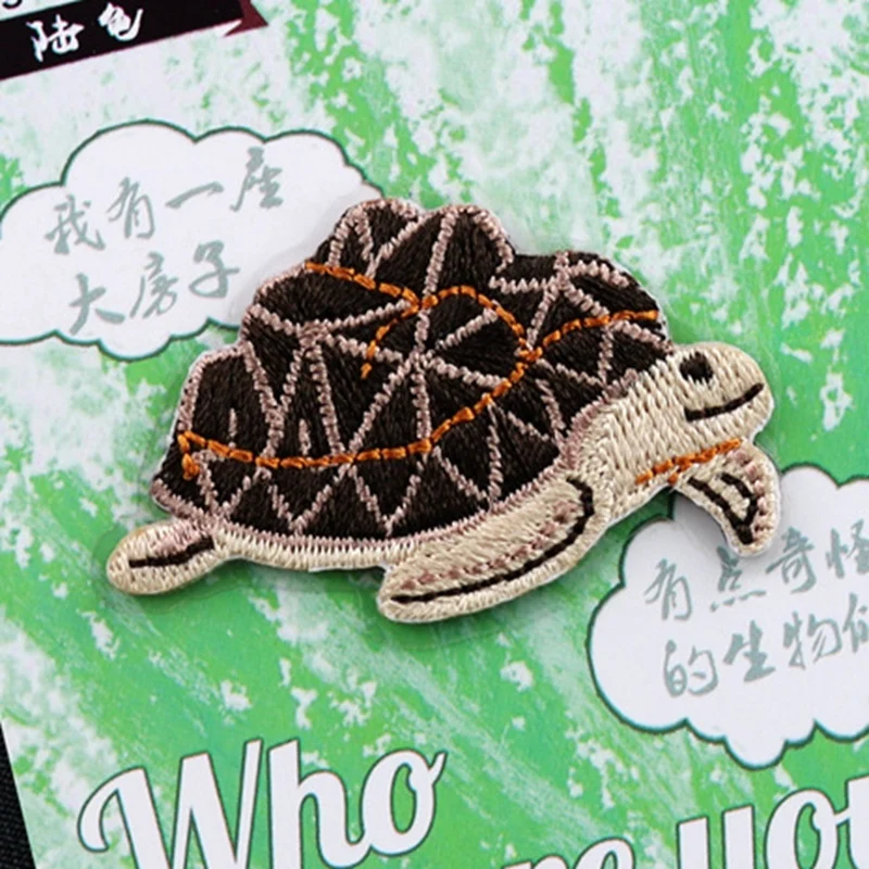 Tortoise Lizard Patch Diy Tree Frog Embroidered Patches For Clothing Animals Iron On Patches On Clothes Stickers Owl Mink Badges