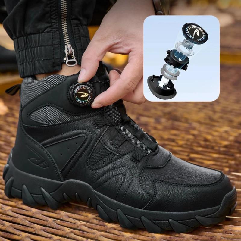 Outdoor Mountaineering Wear-resistant Steel Boots Work Safety Shoes Smash-proof and Puncture-proof Sports Safety Shoes