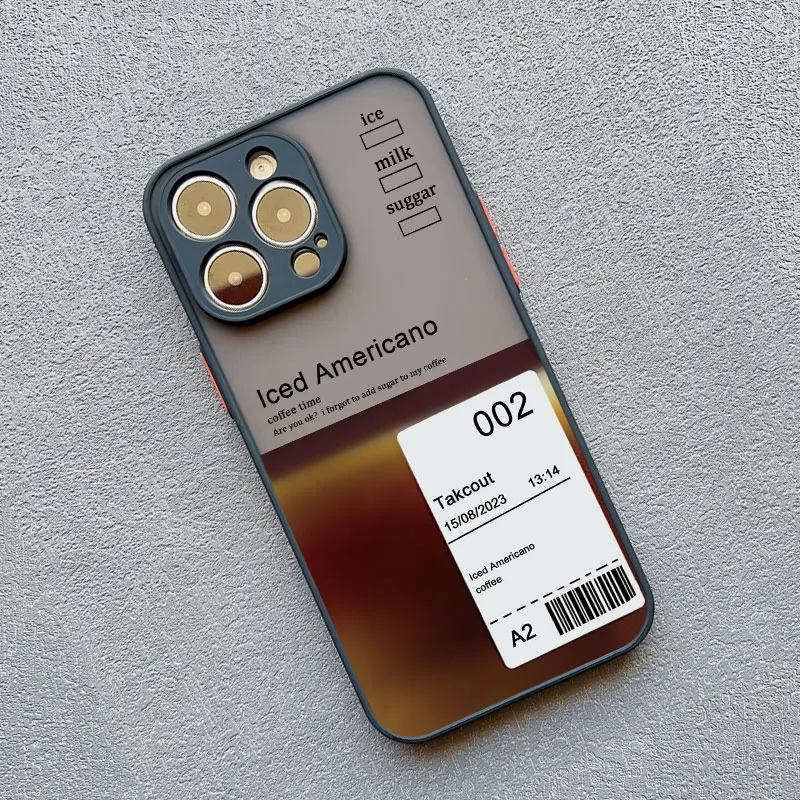 Eiskaffee Handyhülle für iPhone 17 15 Pro Max Hüllen iPhone 16 11 12 13 Pro Max Mini X XR XS 15 14 Plus Stoßfeste Schwarze Schutzhüllen – Detail 3