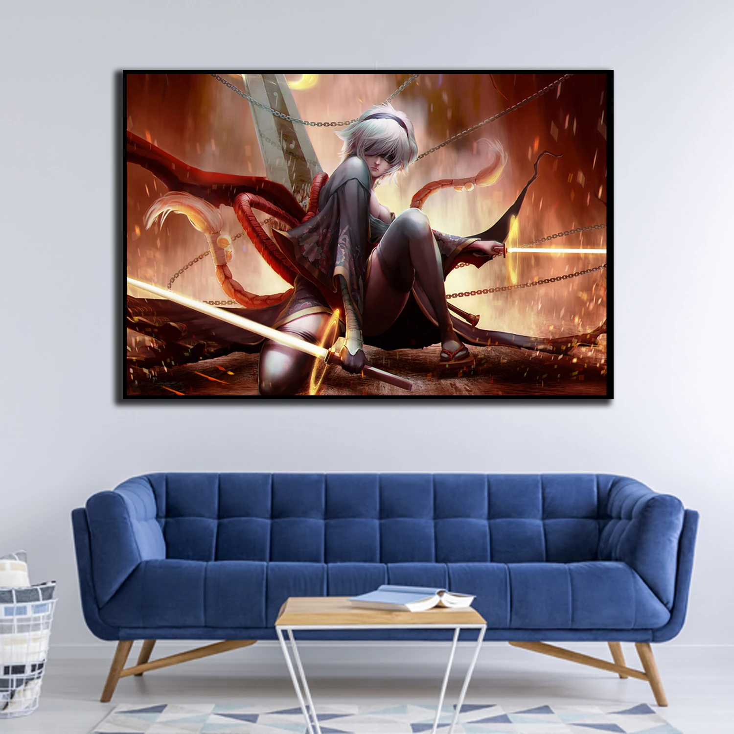 The Game NieR:Automata Poster Decoration Painting Fight Game Girl  HD Canvas Painting wall art decorative Home Custom size