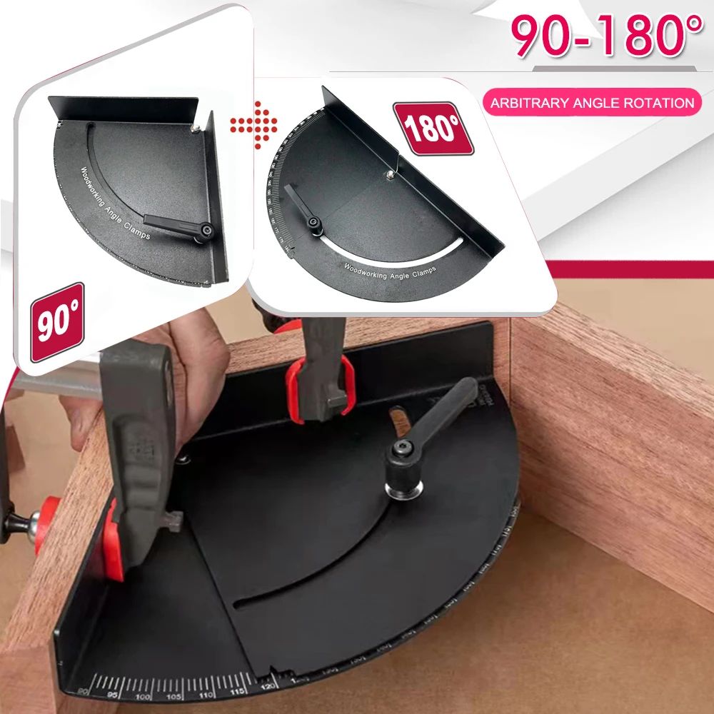New 22.5°-180° Degree Adjustable Angle Finder Protractor Woodworking Angle Clamp Tool Stainless Steel Goniometer