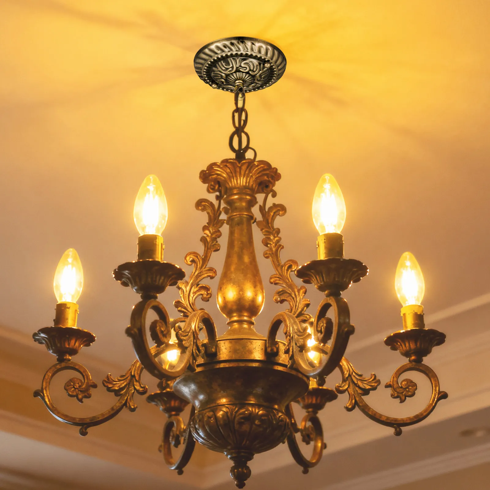Ceiling Hook Heavy Duty Fixture Mounting Bracket Expansion Screws Bow-Shaped Chandelier Canopy Kit Ceiling Cover