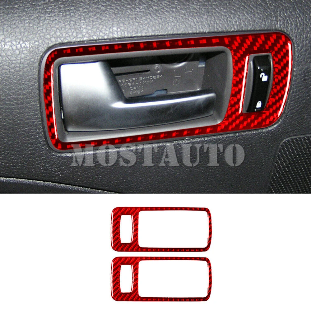 For Ford Mustang Soft Carbon Fiber Interior Car Door Handle Frame Trim Cover 2005-2009 2pcs （2 Color）