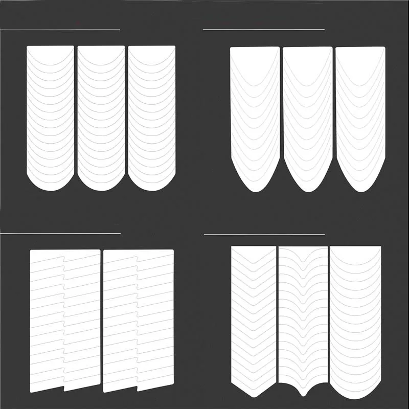 ملصقات بيضاء ذاتية اللصق لفن الأظافر الفرنسية ، 18 قطعة ، شريط ، نصائح ، أدلة ، تصنعها بنفسك ، ديكور ، أدوات استنسل ، طرف هامش