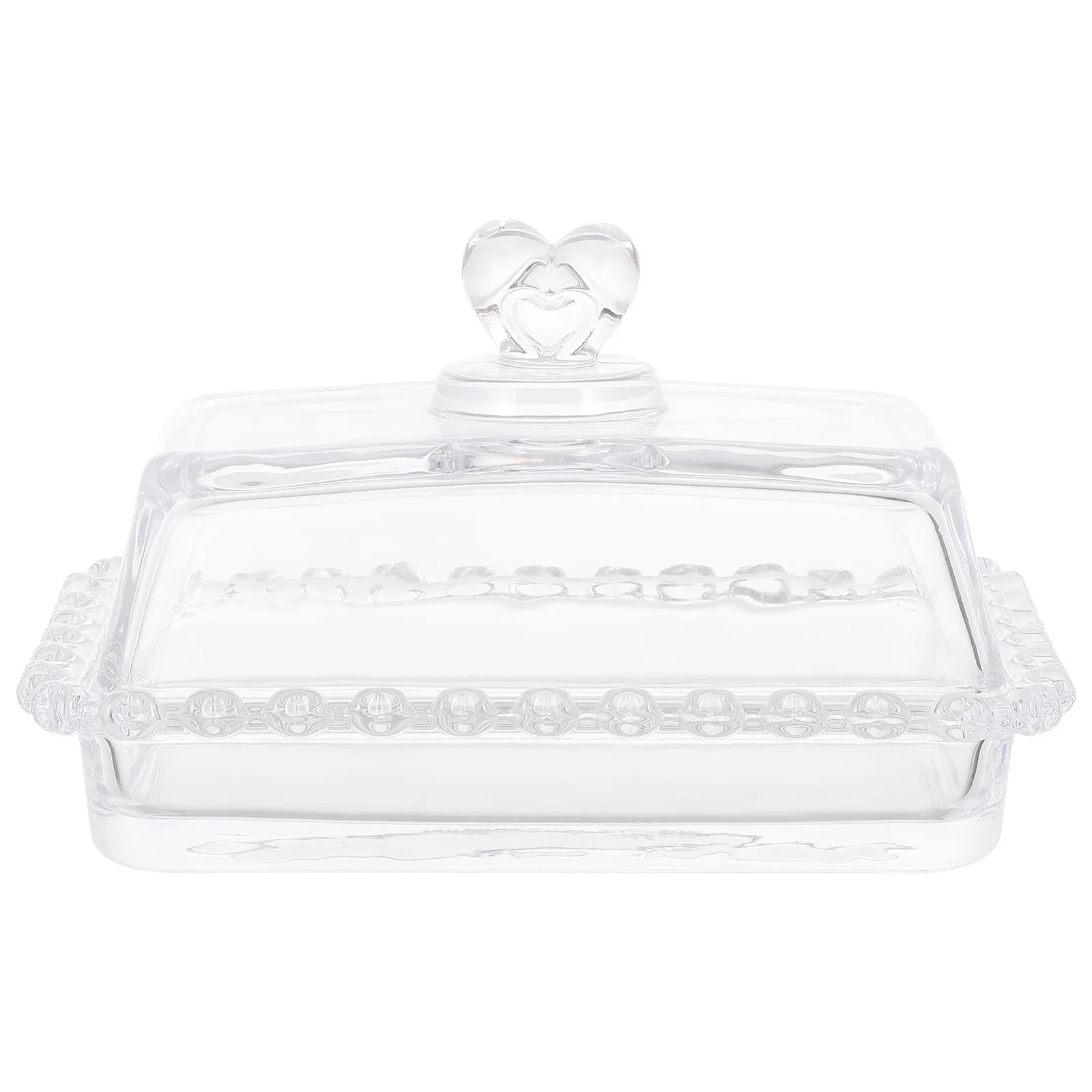 SOIMISS Glass Cake Plate with Lid Dome Dessert Tray Butter Dish Japanese Style Party Holder