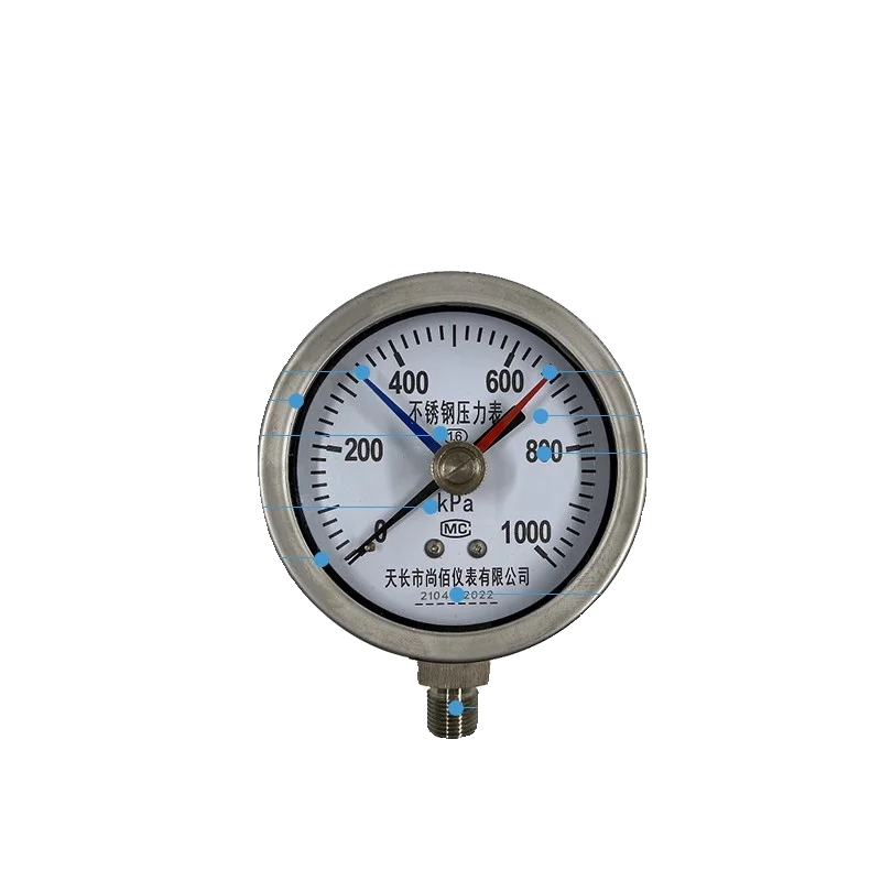 Three-pin pressure gauge three-pin memory high and low pressure warning pressure gauge interval warning pressure gauge