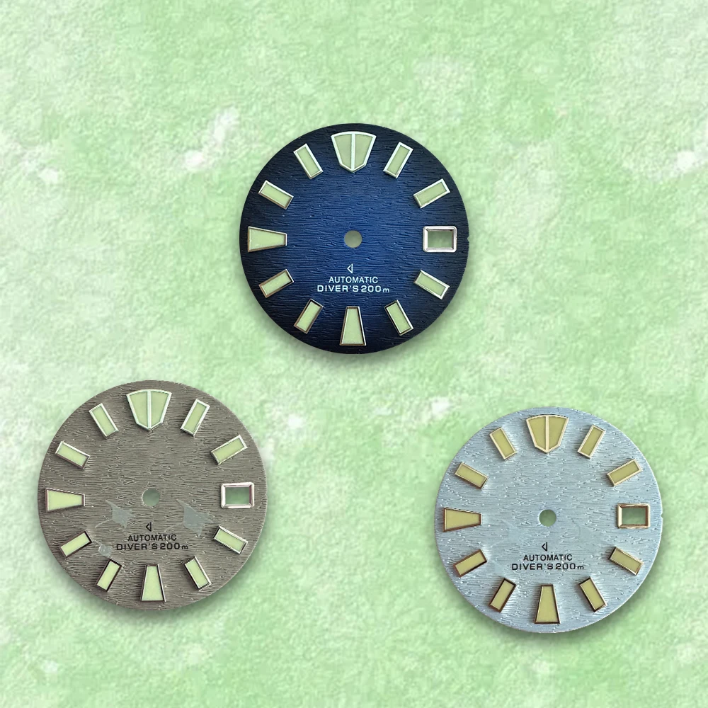 

28.5mm S Logo Dial Suitable For NH35/NH36 Japanese Automatic Movement Green Luminous Watch Modification Accessories