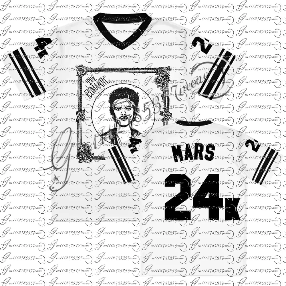 Bruno Mars The Romantic Jersey Short Sleeve V-neck Loose Male T-shirt Design Graphic 3D Print Unisex Streetwear Family Kids Tees