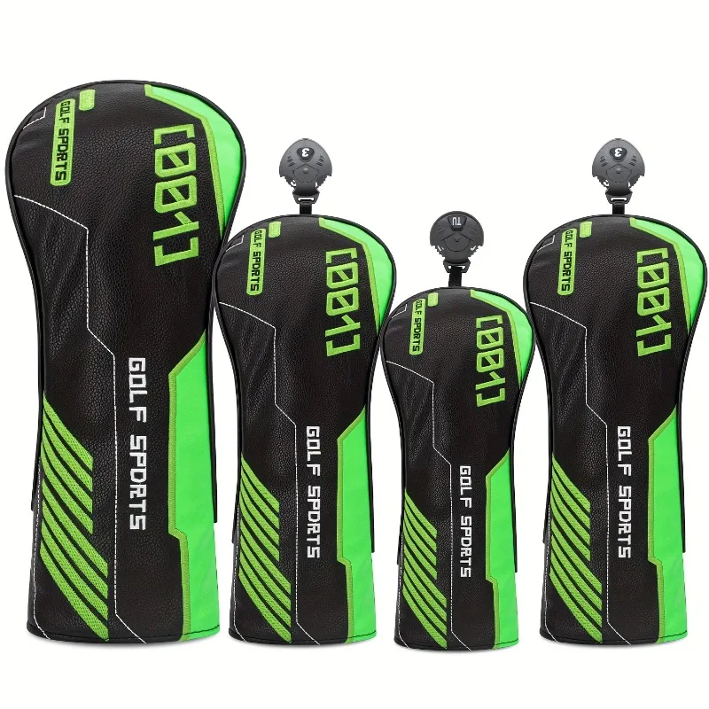Cubierta duradera para cabeza de palo de golf: diseño negro y verde, cierre magnético, accesorio protector para práctica diaria