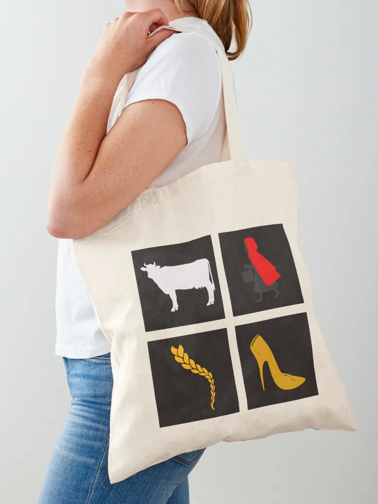 

Cow, cape, hair and slipper Tote Bag cute pouch bag supermarket folding bag personalized tote Handbags