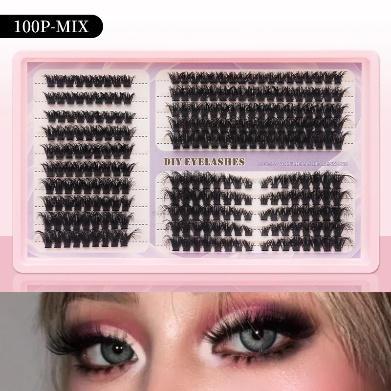 20 Reihen Premium-Wimperncluster-Sets, weiche, flauschige, einzelne Wimpern, natürliche Wimpernverlängerungssets – Detail 2