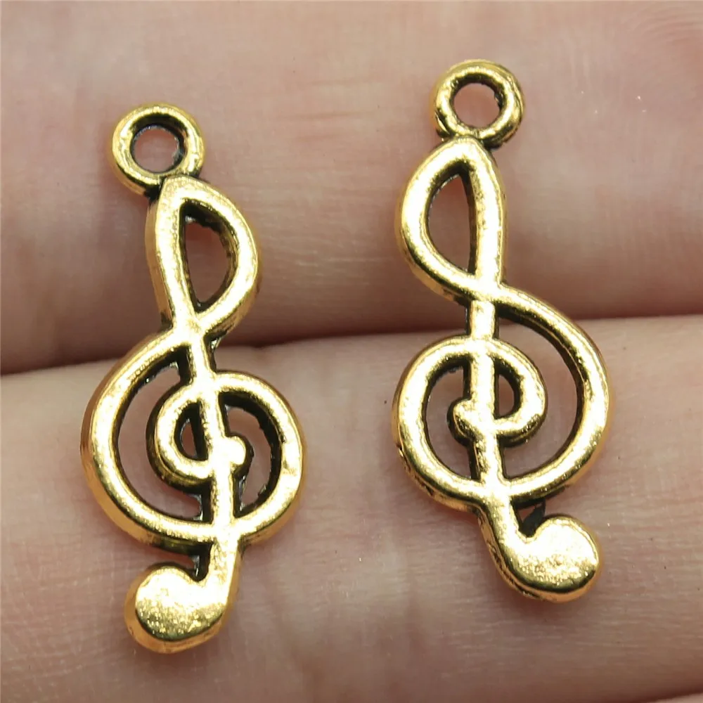 WYSIWYG 20pcs 26x10mm 3 Colors Musical Note Charms Pendant For Jewelry Making Jewelry Accessories