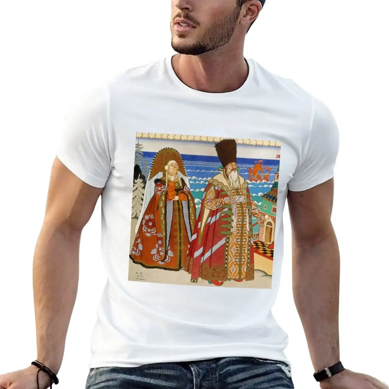 Tsar Saltan and Babarikh by Ivan Bilibin T-Shirt custom t shirts design your own Short t-shirt slim fit t shirts for men style