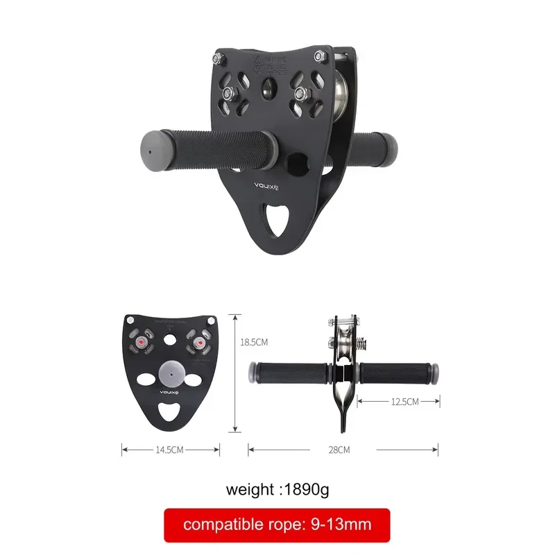 for Professional Handle Pulley Roller Gear Outdoor rock climbing Tyrolean Traverse Crossing Weight Carriage Device Equipment