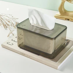 Exquisite tissue box high-grade draw paper box acrylic household coffee table multi-function remote control desktop storage box