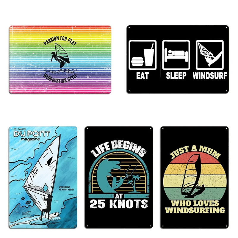 Trailblazing the Waves The DuPont Windsurfing Cover Windsurfing Windsurfer Girl Metal Home Wall Decor Iron Pub Tin Sign Poster