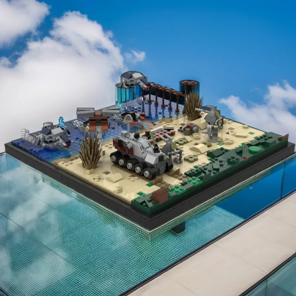 

1654Pcs Micro Star Battle of Kashyyyk MOC Wookie vs Droid Battle Education Building diy Blocks Birthday Toys Gift