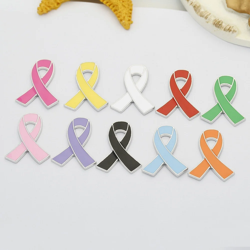 Pink Love Ribbon Brooch Anti Breast Cancer AIDS Awareness Micro Chapter Clothing Schoolbag Accessories