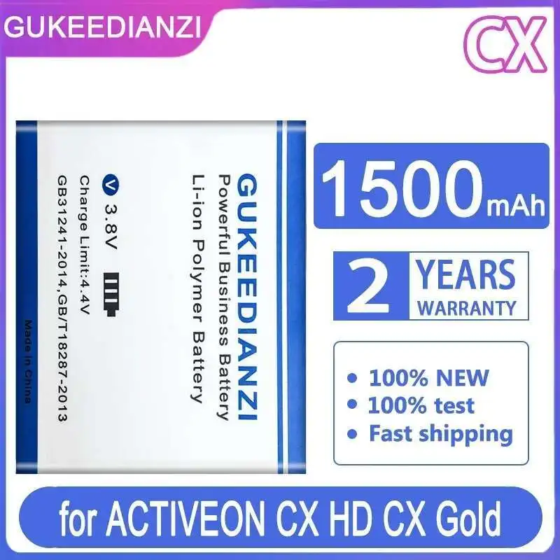 

Premium Replacement For Activeon CX HD Gold Long-Lasting Sports Camera Battery 1500Mah