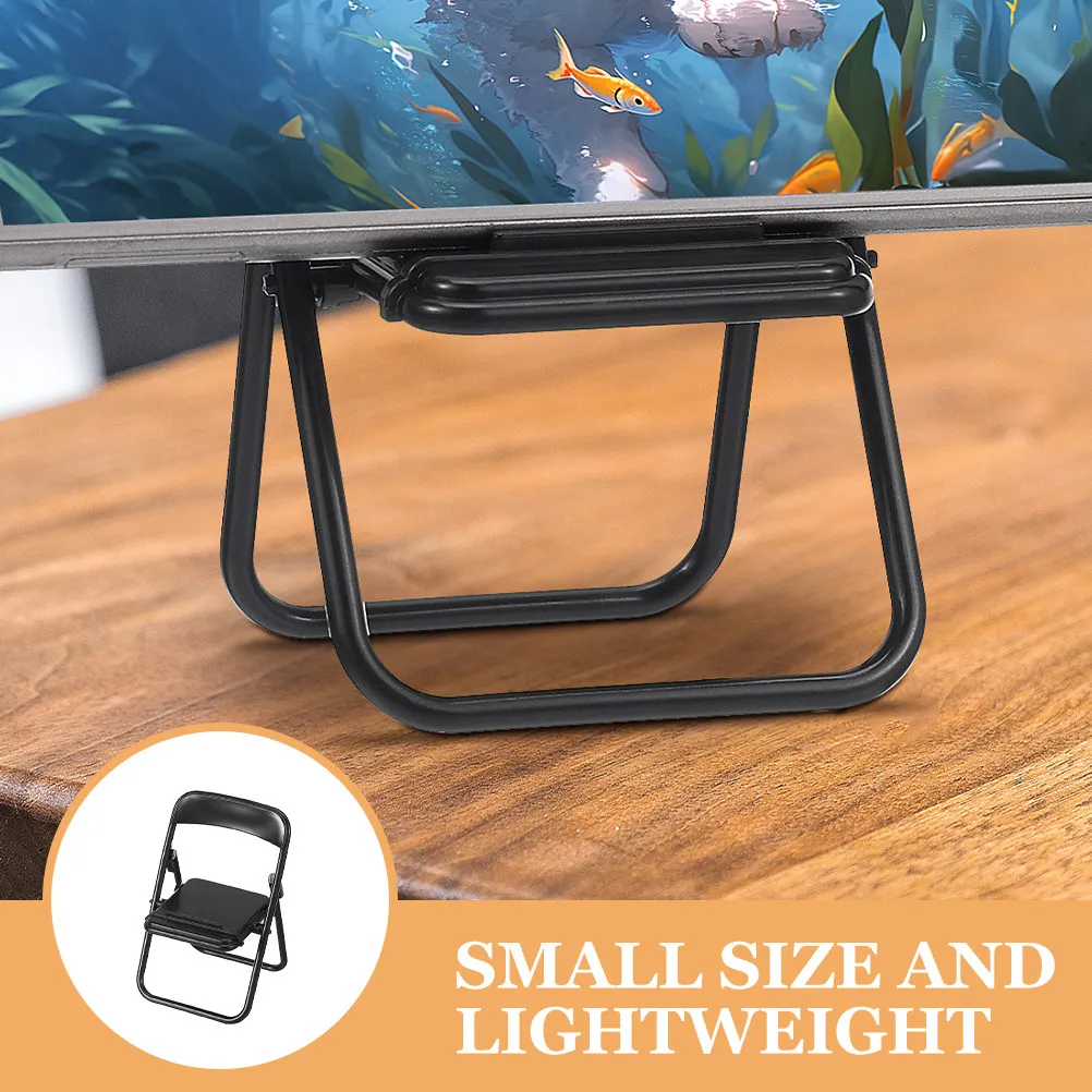 

Набор из 5 миниатюрных складных стульчиков-держателей для телефона, портативные декоративные стулья, миниатюрные украшения для дома, подставки для мобильных телефонов