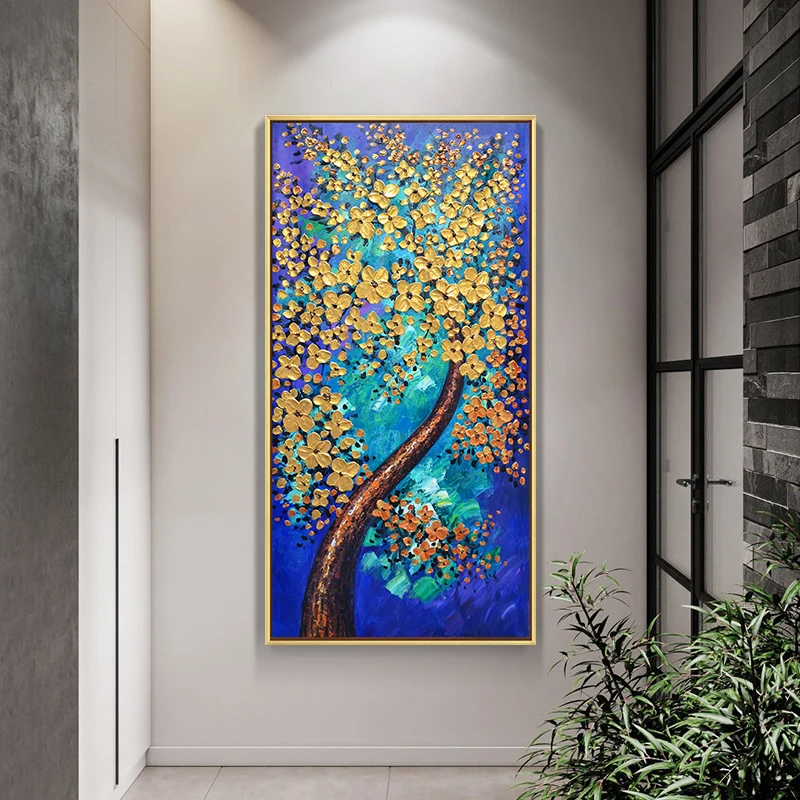 Hand Oil Paintings Money Tree Wall Art Canvas Painting