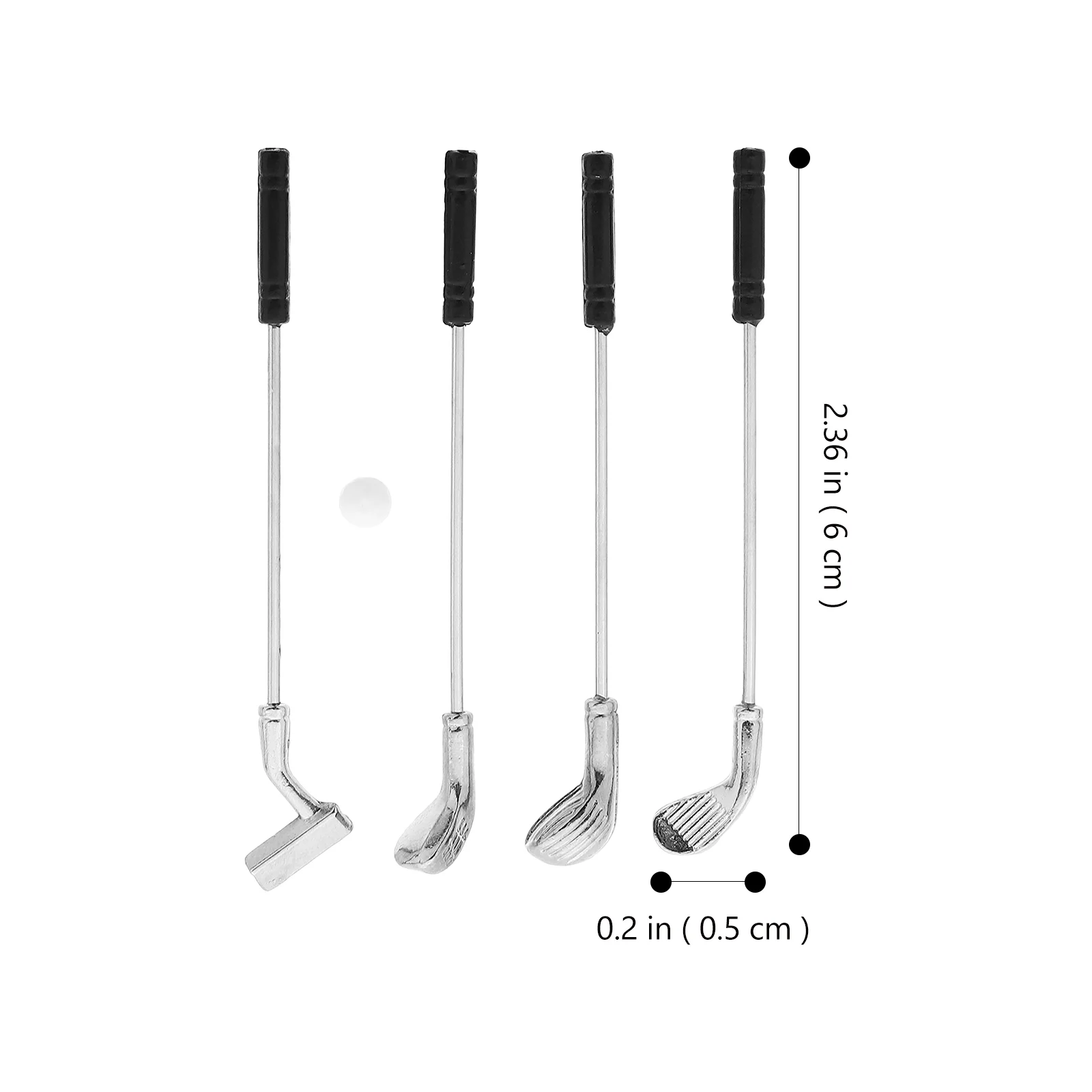 Miniature Golf Clubs ชุด 12 Scale Mini House อุปกรณ์กีฬาวัสดุแบบพกพาตกแต่งของเล่นเด็กของขวัญ Miniature ของเล่น