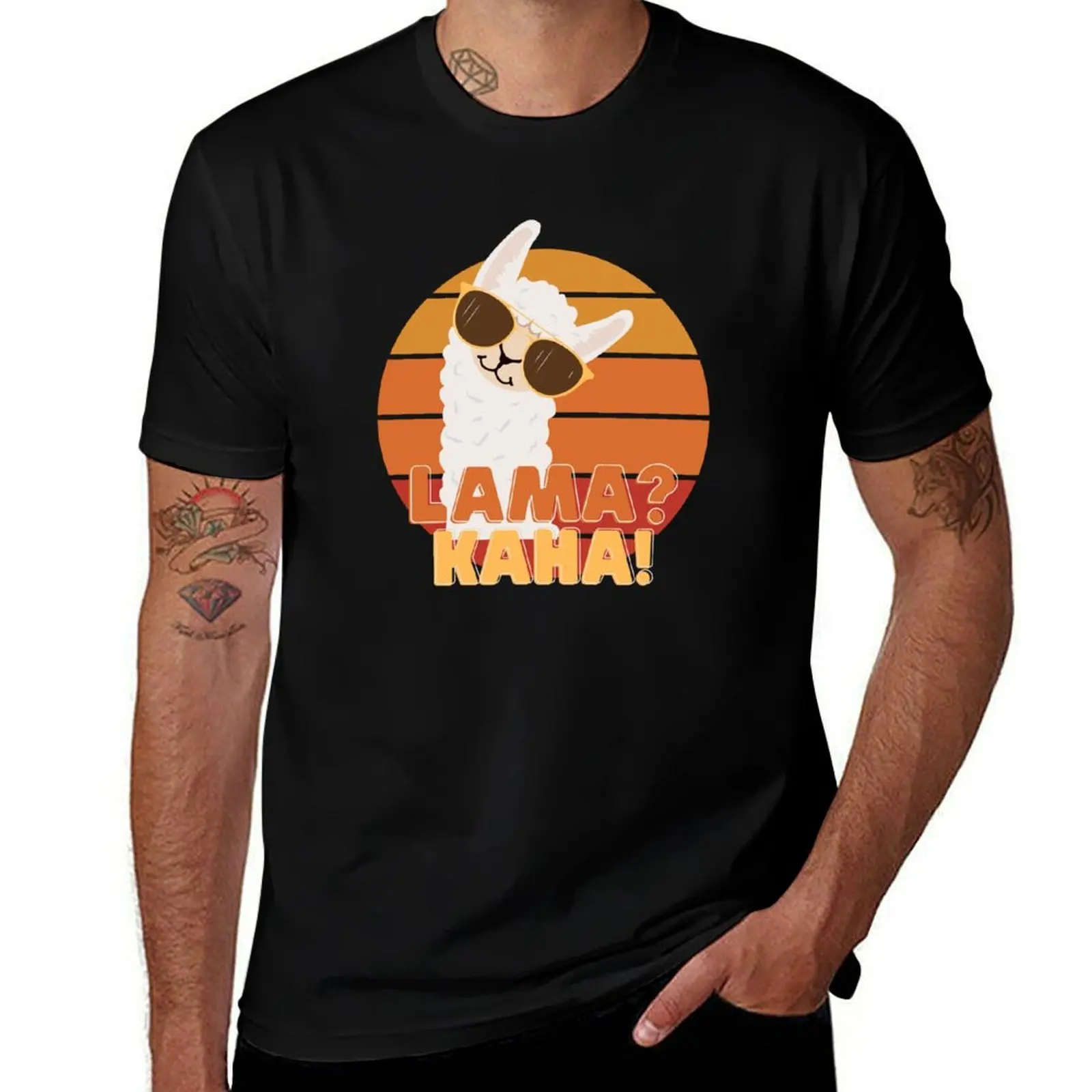 Лама-Каха забавная классическая футболка Llama, винтажная новое издание, незаменимая футболка, летняя рубашка, мужские винтажные футболки