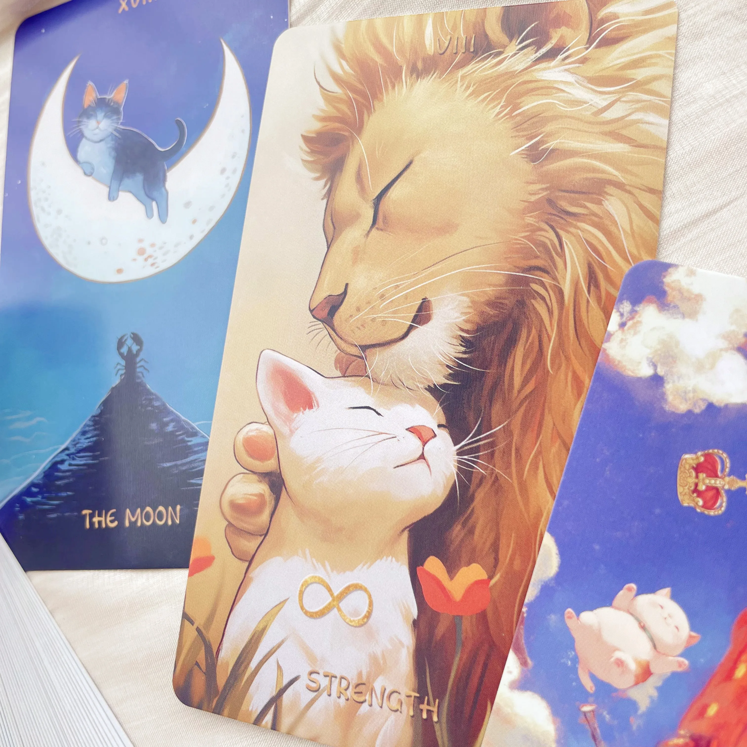 Genuine Professional Fat Cat Tarot Cards English French Spanish Russian Divination Deck Oracle 78 Beginners High Quality