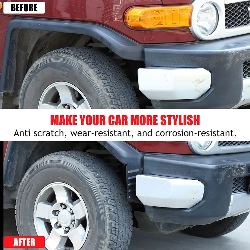 

For Toyota FJ Cruiser 2007-2021 Aluminum Alloy Black Car front wheel eyebrow seam fender car protection decorative accessories