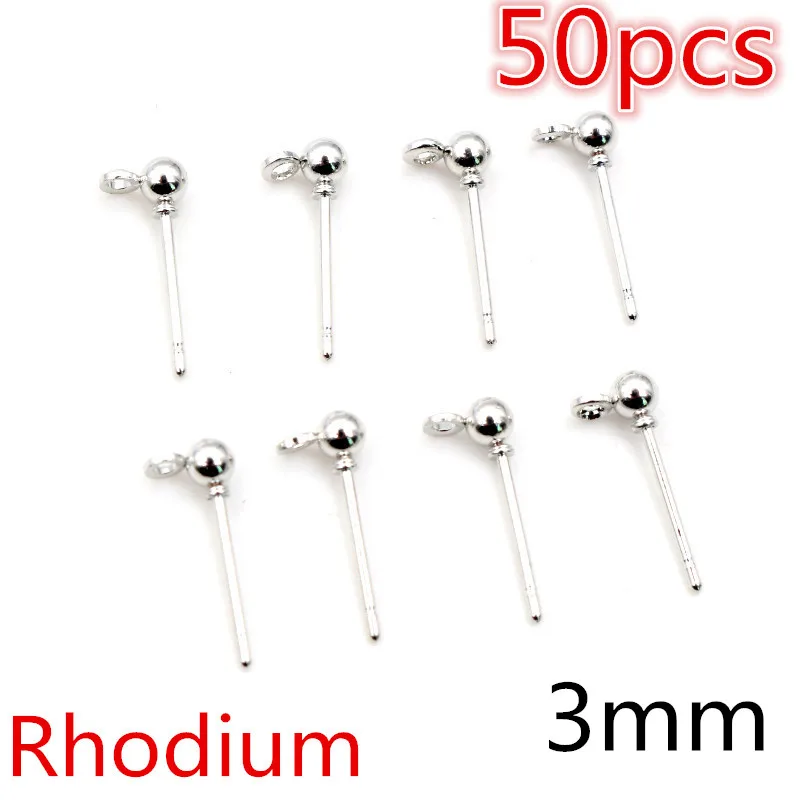 Exacpilles de boucle d'oreille plaquées or et argent avec connecteur de boucle, bijoux de bricolage, accessoires exécutifs, 3mm, 4mm, 5mm, 6mm, 30-50 pièces