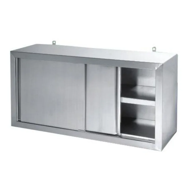

Wholesale factory direct sales custom kitchen stainless steel wall-mounted/hanging cabinet sliding door/middle shelf