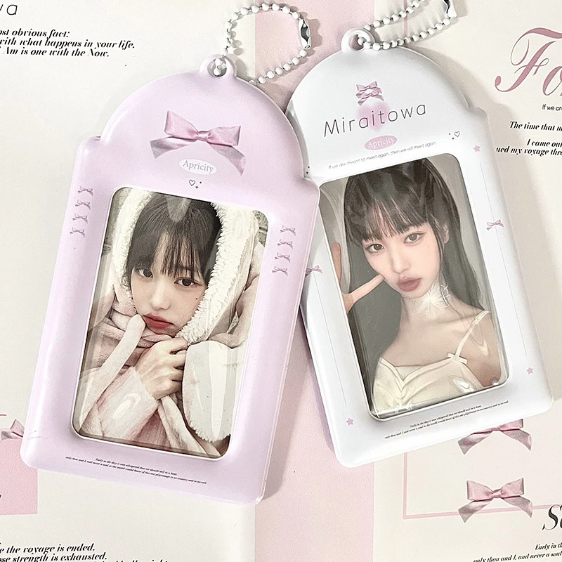 Sweet Ballet Style Card Holders 3 inch Idol Photocards Protective Sleeves Bow Cards Cover