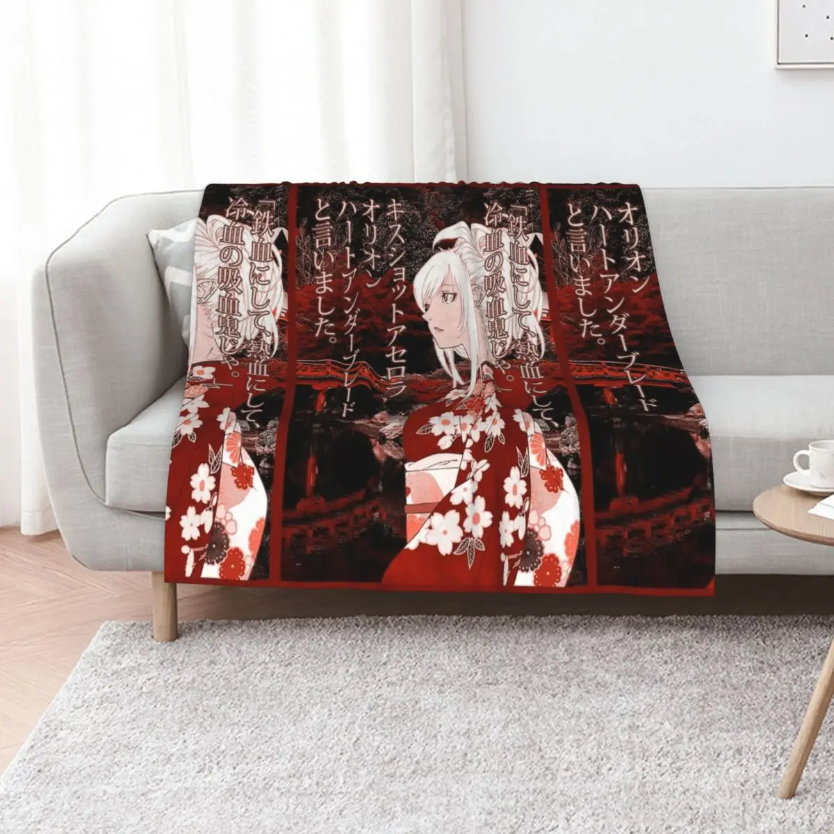 Kiss-Shot Yukata Throw Blanket Thins Luxury St Decorative Throw Soft Plaid Picnic Furrys Blankets
